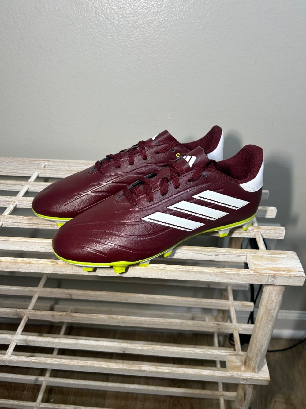 Adidas Copa Pure 2 League FG Men's Cleats Soccer Leather Shoes Maroon Size 6